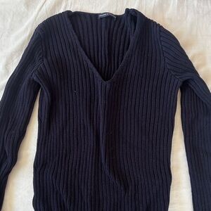 Brandy Melville Navy V-Neck Sweater